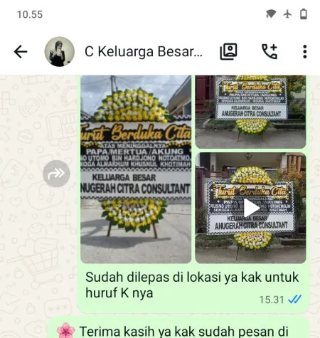 Pengiriman Papan Bunga Duka Pinangsia